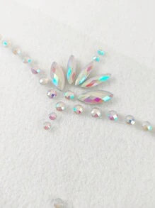 1 Sheet Glow In The Dark Jewelry Sticker Bling Face Jewelry Body Rhinestones Luminous Music Carnival Party Makeup