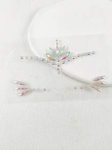 1 Sheet Glow In The Dark Jewelry Sticker Bling Face Jewelry Body Rhinestones Luminous Music Carnival Party Makeup