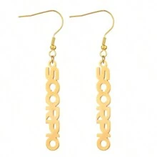 1 bộ Đúng mốt Tối giản 12 Dấu hiệu hoàng đạo Lá thư Dây chuyền - Hoa tai - Xem 2