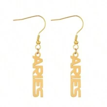 1 bộ Đúng mốt Tối giản 12 Dấu hiệu hoàng đạo Lá thư Dây chuyền - Hoa tai - Xem 4