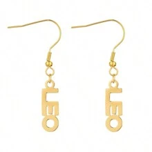 1 bộ Đúng mốt Tối giản 12 Dấu hiệu hoàng đạo Lá thư Dây chuyền - Hoa tai - Xem 7