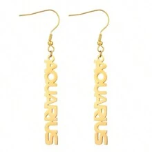 1 bộ Đúng mốt Tối giản 12 Dấu hiệu hoàng đạo Lá thư Dây chuyền - Hoa tai - Xem 8