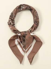 1pc Simple Printed 70s Square Scarf, New Spring Bandana, Multi-Purpose Women's Accessories For Waist, Bag, And Head, Fashionable Scarf Bandana,Hair Band,Head Band Ideal For Dressing Up Your Look - View 5