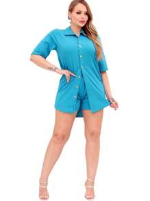 Women Dresses - Màu xanh nhạt - Xem 4