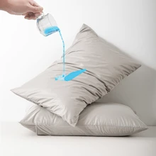 1入組拉鍊式防水枕套，防油透氣針織枕頭保護套，適用於床上用枕套 - 淺灰色 - 查看 3