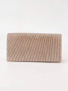 亮片信封手提包，女士晚宴手拿包，女士日常手拿包，闪亮金属链条斜挎包，适合婚礼派对，银色和黑色 - 香檳色 - 查看 8