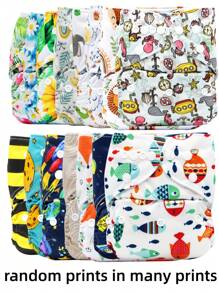 5pcs Random Baby Flower Pattern Cloth Diaperbaby Shower Family Decorations Gifts