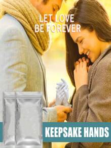 1套/2入情侶手部鑄造套裝,diy石膏克隆粉+造型粉,3d手腳模具,適用於成人和情侶,情人節週年紀念禮物 - 白色 - 查看 4