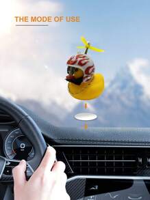 Duck Design Car Ornament, Rubber Duck - Yellow - View 3