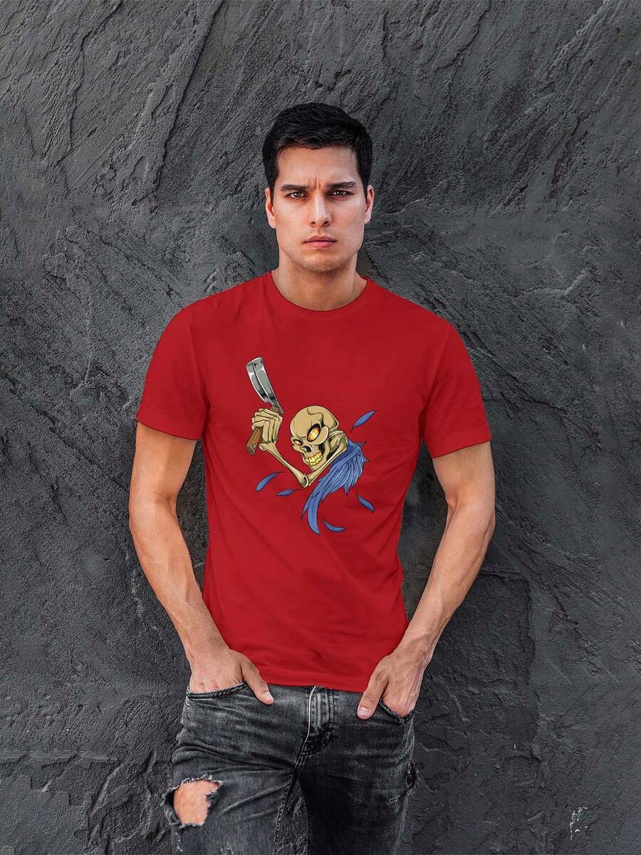 Camiseta Camisa Básica Tescido Leve Macio E Confortável Estampada Dtf Caveira Estilosa