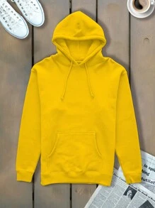 Men Hoodie & Sweatshirt Co-Ords - Yellow - View 2