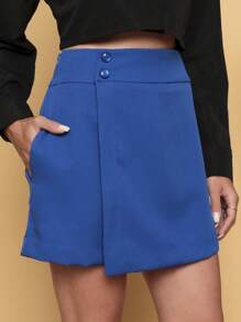 Women Shorts - 寶藍色 - 查看 2