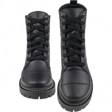 Women's Maduda Tractor Sole Comfortable Ankle Boot, Blogger Style, Fake Old Style - Negro - Ver 2