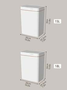FoBianJie 自動帶蓋浴室垃圾桶 4 加侖 [尺寸更小,容量更大] 超薄智慧垃圾桶 非接觸式運動感應器 電動塑膠窄垃圾桶適用於浴室臥室廚房 - 白色 - 查看 12