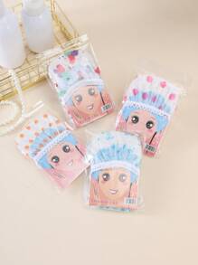 1pc Polka Dot Pattern Waterproof Shower Cap - Multicolor - View 4