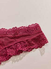 DORSU 4pcs/Set Sexy Low Waist Lace Splice Breathable G-String - Multicolor - View 5