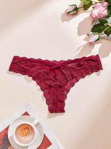 DORSU 4pcs/Set Sexy Low Waist Lace Splice Breathable G-String - Multicolor - View 4