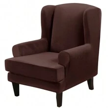 Wing Chair Covers Stretch 2Pcs/Set Wingback Armchair Chair Cover Slipcover Sofa Protector For Home Decoration - Coffee Brown - View 8