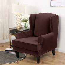 Wing Chair Covers Stretch 2Pcs/Set Wingback Armchair Chair Cover Slipcover Sofa Protector For Home Decoration - Coffee Brown - View 4
