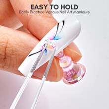 Makartt Nail Stand For Press On Nails Display Practice Art Magnetic Fake Nail Holder For Painting Nails Stand For False Nail Designs With Reusable Putty For Home DIY Beginner Salon Supplies - 無色 - 查看 5