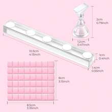 Makartt Nail Stand For Press On Nails Display Practice Art Magnetic Fake Nail Holder For Painting Nails Stand For False Nail Designs With Reusable Putty For Home DIY Beginner Salon Supplies - 無色 - 查看 7