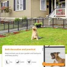 Vallas Decorativas para Jardín de Hierro Set de 5 Valla Metalica Rigida Hierro para Perros Jardín Metalicas Negro Barrera de Animales - Negro - Ver 11