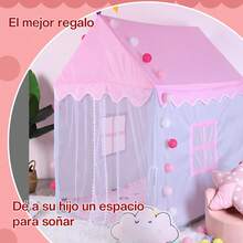 Tucorresi Casa de Campaña para Niñas - Carpa Castillo Princesa, Casitas Carpa de Juego para Niños, Juguete Interior Tienda de Jardin para niños,Portable Casitas Grandes Infantiles Interior(Rosa) - Rosa - Ver 6