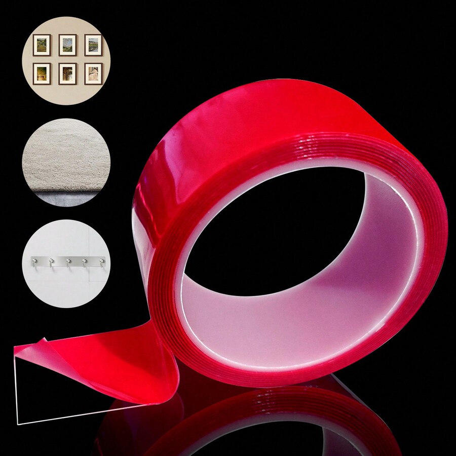 1 Roll Transparent DoubleSided Nano Gel Tape High Viscosity Residue