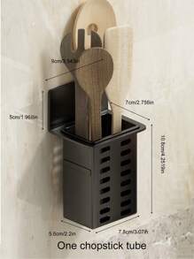 1入組/2入組黑/白/透明廚房收納架附排水筷子/管/湯匙收納架，壁掛式，多功能附餐具瀝水架，餐具架