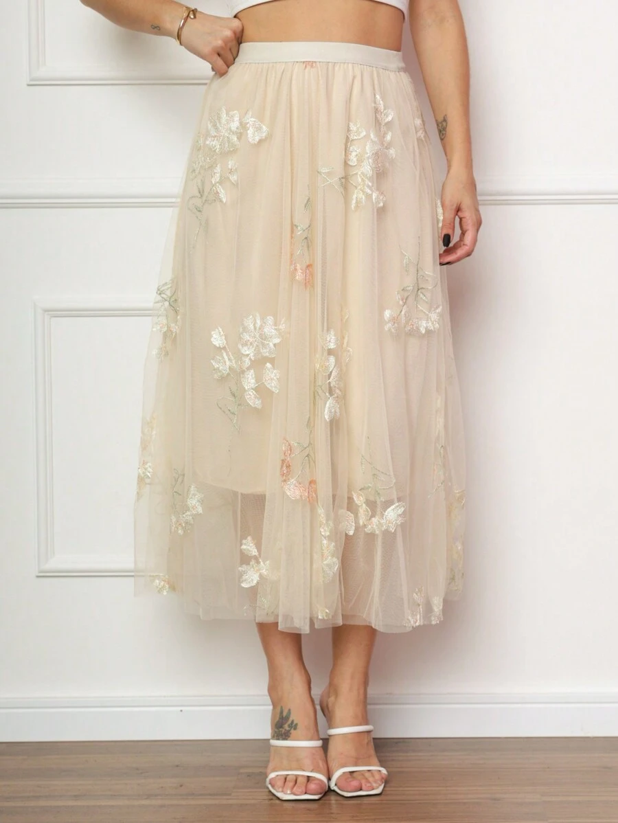 Women Skirts - 杏色 - 查看 1