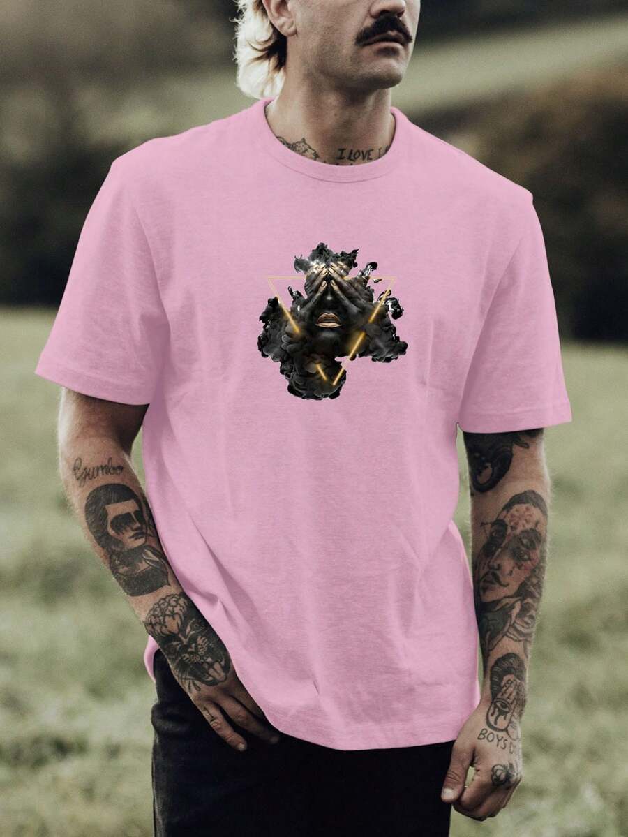 Men T-Shirts - Màu Hồng baby - Xem 1