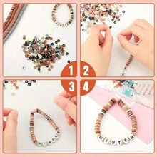 Kit De Brazaletes Con Más 2000 Piezas De Cuentas De Arcilla, Colores De Moda Rosa Melocotón Con Más De 140 Piezas De Cuentas Espaciadoras Y Redondas De Ccb, 2 Hilos Elásticos De Cristal, Conjunto De Hacer Brazaletes De Amistad Para La Fabricación De Joyas Diy, Suministros De Artesanía Y Regalo