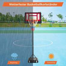 Basketball Stand, Basketball System Height Adjustable 154 To 210 Cm, Portable Basket System, Basketball Hoop With Stand - Black - View 1