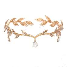 Boho Mode Modell Accessoires goldene Krone Haarband Prinzessin Haarschmuck für Mädchen mit Strass Tiara, Tiara Krone, Hochzeit, Brautjungfern Geschenke, Partylooks