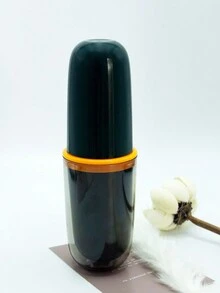 1入組綠色華麗牙刷杯收納盒,便攜旅行洗漱杯套裝,適用於旅遊口腔沖洗杯 - 綠色 - 查看 1