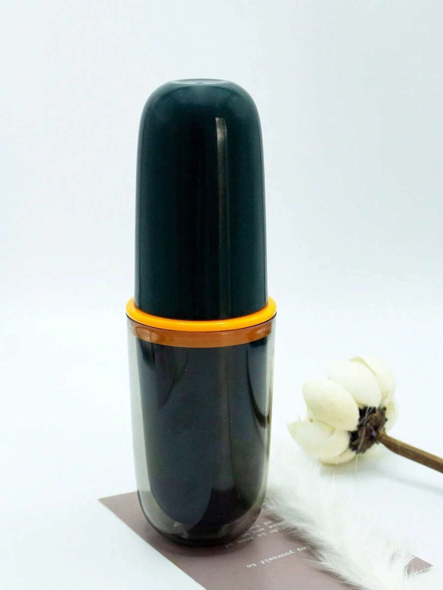 1入組綠色華麗牙刷杯收納盒,便攜旅行洗漱杯套裝,適用於旅遊口腔沖洗杯 - 綠色 - 查看 1