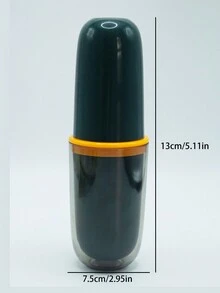 1入組綠色華麗牙刷杯收納盒,便攜旅行洗漱杯套裝,適用於旅遊口腔沖洗杯 - 綠色 - 查看 2