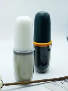 1入組綠色華麗牙刷杯收納盒,便攜旅行洗漱杯套裝,適用於旅遊口腔沖洗杯 - 綠色 - 查看 6