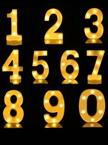 Light Up Number Light Sign 0-9 Digits Lights Sign For Night Light Standing For Home Party Bar Wedding Festival Birthday Decorations Xmas Gifts Decoration - Warm White Light - View 1