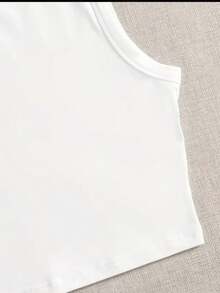 Top tank corto con estampado de dibujos animados - Blanco - Ver 2