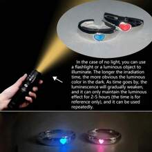 2pcs/Set Adjustable Luminous Heart Shaped Ring Set, Great As Gift For Boyfriend, Girlfriend, Best Friends, Family Members