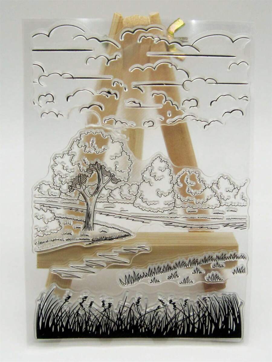 1pcs透視矽膠橡皮印章,簡單多功能的剪貼簿diy,可愛圖案相片列印空白 - 無色 - 查看 1