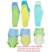 Sphincter Control And Nursery Set With 6 Pants And 6 Training Pants - 藍色 - 查看 2