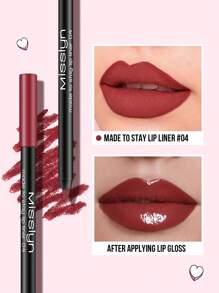 Misslyn 持久显色唇线笔，浓郁持久唇色，凝胶唇线笔，可削尖，顺滑易涂，打造自然妆效，可用卷笔刀削尖，高显色度，打造自然唇妆，持久顺滑超细，哑光唇线笔，不晕染，Y2K妆容，适合派对、海滩、旅行、度假、露营、户外活动，玫瑰色 - 04 - 查看 3