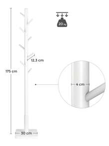 VASAGLE Coat Racks - 白色 - 查看 3