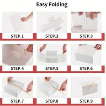 12Pack Gift Boxes With Lids, Bridesmaid Proposal Box With Ribbon, 9.4X9.4X2.4 Inch Square Black Gift Boxes, Paper Gift Boxes For Presents - White - View 4