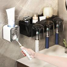 Gắn trên tường Giá đỡ bàn chải đánh răng Với Máy định lượng Kem đánh răng , Phòng tắm Hộp đựng Cái giá Khoan , Bàn chải đánh răng điện Tương thích , Thích hợp Đối với Bàn chải đánh răng , Lược , Dao cạo , Chải , Mặt Rửa , Sữa tắm , Nước hoa , Mỹ phẩm , Bàn chải đánh răng điện - trắng - Xem 6