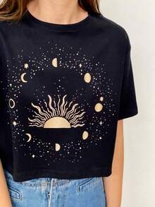 Women T-Shirts - 黑色 - 查看 3