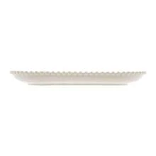 Kit 2 Travessas Porcelana Oval Bead Pérola Branco Mesa Posta - Branco - Visão 4