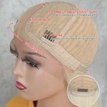 #613 Vàng Tóc giả phía trước Lace Sợi tổng hợp Tóc Nhổ trước Dài Thẳng Vàng Ren Tóc giả Chống nóng Chất xơ Tóc Sợi tổng hợp Ren Mặt trước Tóc giả Ở giữa Phần Glueless Tóc giả Đối với phụ nữ - Vàng - Xem 5